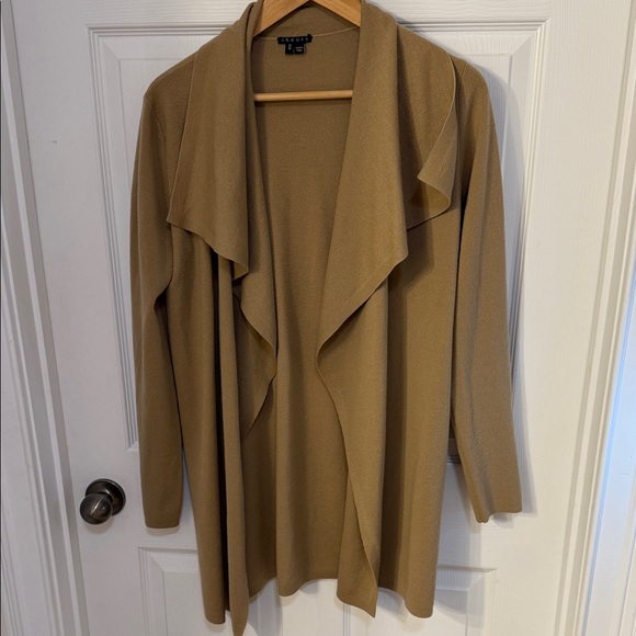 Theory - Camel Brown Wool Draped Cardigan Sweater sz M - Picture 1 of 4
